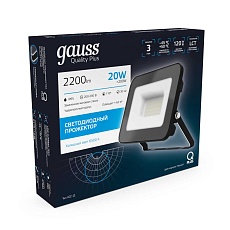 Прожектор светодиодный Gauss Qplus 20W 6500К 613511320 4