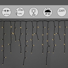 Уличная светодиодная гирлянда Sneha бахрома 230V теплый белый постоянный A-518 WW