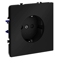 Розетка встраиваемая Voltum S70 с заземлением и защитными шторками, 16А, (черный матовый) VLS040208 3