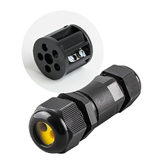 Соединитель-коннектор для проводов LD521, 2-контактный, водонепроницаемый, черный 32244