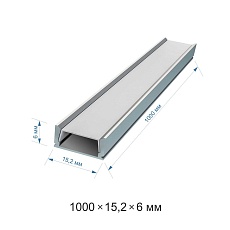 Профиль накладной с рассеивателем серебро 1м. Apeyron 08-05 1