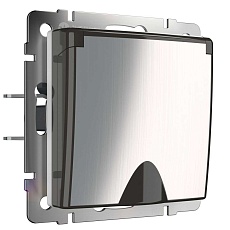 Розетка влагозащищенная с заземлением, с защитной крышкой и шторками Werkel глянцевый никель W1171202 4690389158049