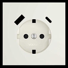 Накладка для розетки с заземлением и защитными шторками, с USB A+C, S70 (хлопок) Voltum VLS001013 1