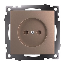 Розетка 2P Stekker Катрин со шторками шампань GLS10-7109-02 39595 2