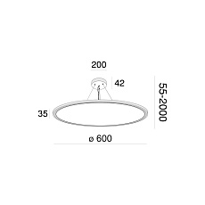 Подвесной светодиодный светильник Maytoni Cosmos MOD057PL-L54W4K 2