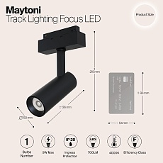 Трековый светодиодный светильник Maytoni Track Lamps TR019-2-10W4K-B 1