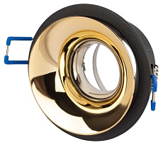 Светильник встраиваемый декоративный ЭРА KL103 BK/GD под лампу MR16 GU5.3 черный/золото Б0056357 1