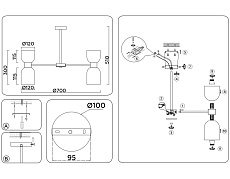 Подвесная люстра Ambrella light High Light LH56083 5