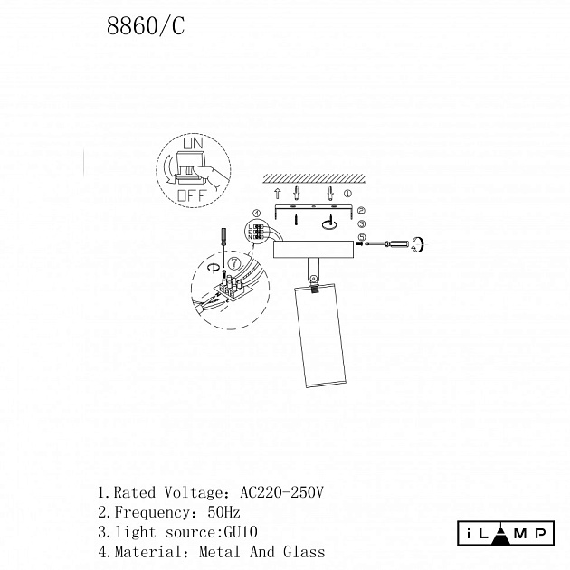 Спот iLamp Plum 8861C BR-BK Фото № 4