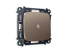 Комплект механизма 1-кл проходного выключателя AMBRELLA VOLT с подсветкой 3200K OMEGA Темная бронза матовый QUANT (OP6320, VM105, G22Y) MO632030