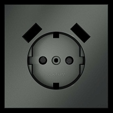 Накладка для розетки с заземлением и защитными шторками с USB A+A S70 (титан) Voltum VLS000906 1