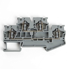 Зажим пружинный, 4-проводной проходной 2 уровня ЗНИ - 2,5 (JXB ST 2,5), серый Stekker 39967 4