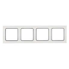 Стокгольм Рамка 4-местная белая с линией цвета черный EKF PROxima EZM-G-305-20
