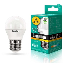 Лампа светодиодная Camelion E27 12W 3000K LED12-G45/830/E27 13694