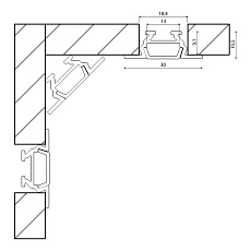 Встраиваемый профиль с рассеивателем SWG RC-1030 000084 1