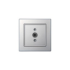 ТВ-розетка проходная Liregus Epsilon серебро 28-1822