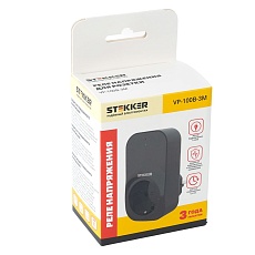 Реле напряжения для розетки Stekker VP-100B-3M, 230В,16A,черный 50688 1