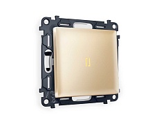 Комплект механизма 1-кл выключателя AMBRELLA VOLT с подсветкой 3200K ALFA Шампань QUANT (AP6020, VM101, G11Y) MA602010