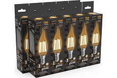 Лампа светодиодная филаментная Gauss E14 13W 2700K прозрачная 104801113 1