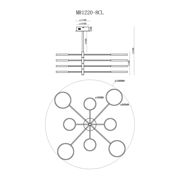 Потолочная светодиодная люстра MyFar Eva MR1220-8CL Фото № 2