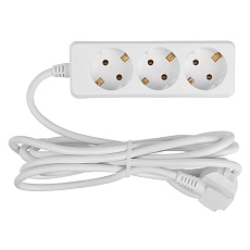 Удлинитель бытовой General GES-16-3x100-3-5m, 16А, 3х1 мм2, 3 места, 5 метров, с заземлением, без выключателя