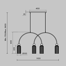 Подвесной светильник Maytoni Antic MOD302PL-04GR 1