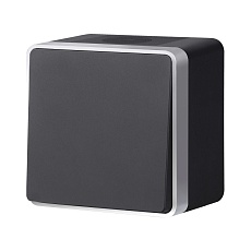 W5010234/ Выключатель одноклавишный влагозащищенный Gallant (черный с серебром)