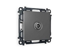 Комплект механизма TV розетки проходной AMBRELLA VOLT ALFA Антрацит серый 5-1000 MHz 4dB QUANT (AP6630, VM211) MA663030