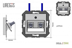 ТВ-розетка двойная оконечная Liregus Epsilon шампань 28-3145 1