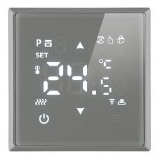 Терморегулятор Wi-Fi (механизм), Stekker, 250В, 3500Вт Эмили, RSW00-5119-10, платиново-серый, soft touch 50378