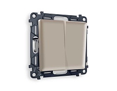 Комплект механизма 2-кл проходного выключателя AMBRELLA VOLT ALFA Серо-бежевый матовый QUANT (AP3630, VM120) MA363020