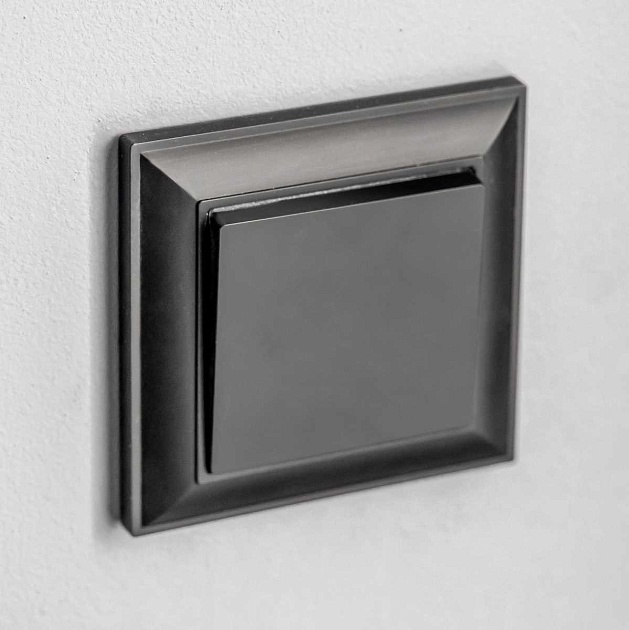 Выключатель Werkel одноклавишный проходной черный матовый W1112008 4690389156663 Фото № 3