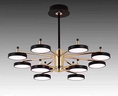 Люстра подвесная Alfa Light F3824-12 BK+GD LED 2 COLOUR