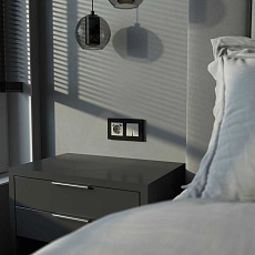 Выключатель двухклавишный с подсветкой Werkel W1220104 дымчатый a069457 3