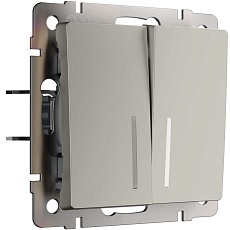 Выключатель двухклавишный с подсветкой Werkel W1220104 дымчатый a069457 4