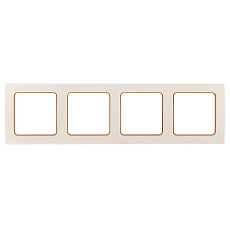Стокгольм Рамка 4-местная белая с линией цвета шампань EKF PROxima EAM-G-303-20