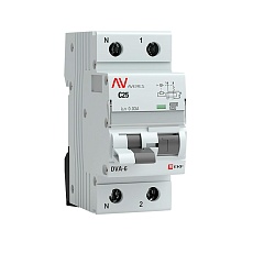 Дифференциальный автомат DVA-6 1P+N 25А (C) 30мА (A) 6кА EKF AVERES rcbo6-1pn-25C-30-a-av