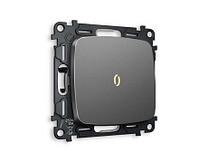 Комплект механизма 1-кл проходного выключателя AMBRELLA VOLT с подсветкой 3200K OMEGA Антрацит серый QUANT (OP6520, VM105, G22Y) MO652030
