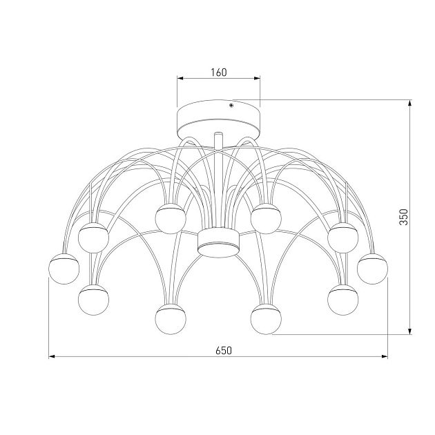 Потолочная светодиодная люстра Eurosvet Ragno 90031/10 LED золото Фото № 6