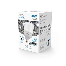 Лампа светодиодная Gauss E27 50W 6500K матовая 63235 4