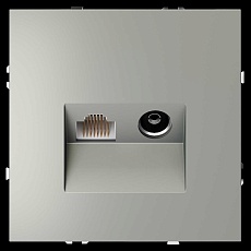 Розетка телевизионная встраиваемая S70 TV+RJ45 кат. 6, (сталь) Voltum VLS060705 5