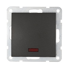 Переключатель LK Studio 1-кл., на 2 направления, c индикатором (схема 6L) 16 A, 250 B (черный бархат) LK60 860408-1