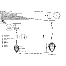 Подвесной светильник Crystal Lux Charme SP2 Gold/Transparent 1