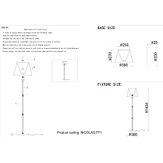 Торшер Crystal Lux Nicolas PT1 Nickel/White 1
