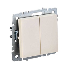 Выключатель двухклавишный IEK Brite бежевый BR-V20-0-10-K10