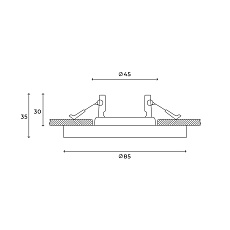 Встраиваемый светильник Hesby Lighting Clarity IP44, 35Вт, GU10, белый HSBL_0133 3