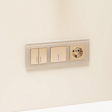 Выключатель двухклавишный с подсветкой Werkel шампань рифленый W1120110 4690389160233 2