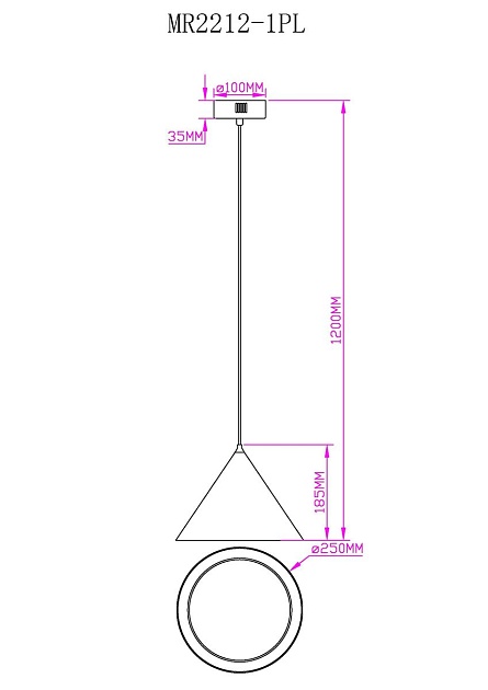 Подвесной светодиодный светильник MyFar Maretta MR2212-1PL Фото № 2