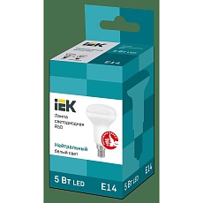 Лампа светодиодная IEK E14 5W 4000K матовая LLE-R50-5-230-40-E14 1