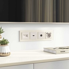 Накладка Werkel для розетки HDMI перламутровый рифленый WL13-HDMI-CP 4690389124297 1